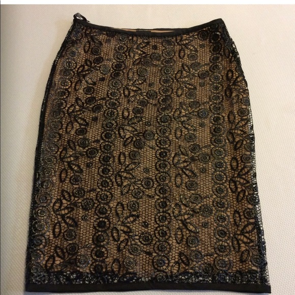 TUFI DUEK BLACK LACE SKIRT SZ 36 / S EUC $245 - Picture 5 of 6